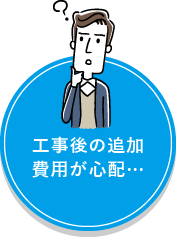 工事後の追加費用が心配…